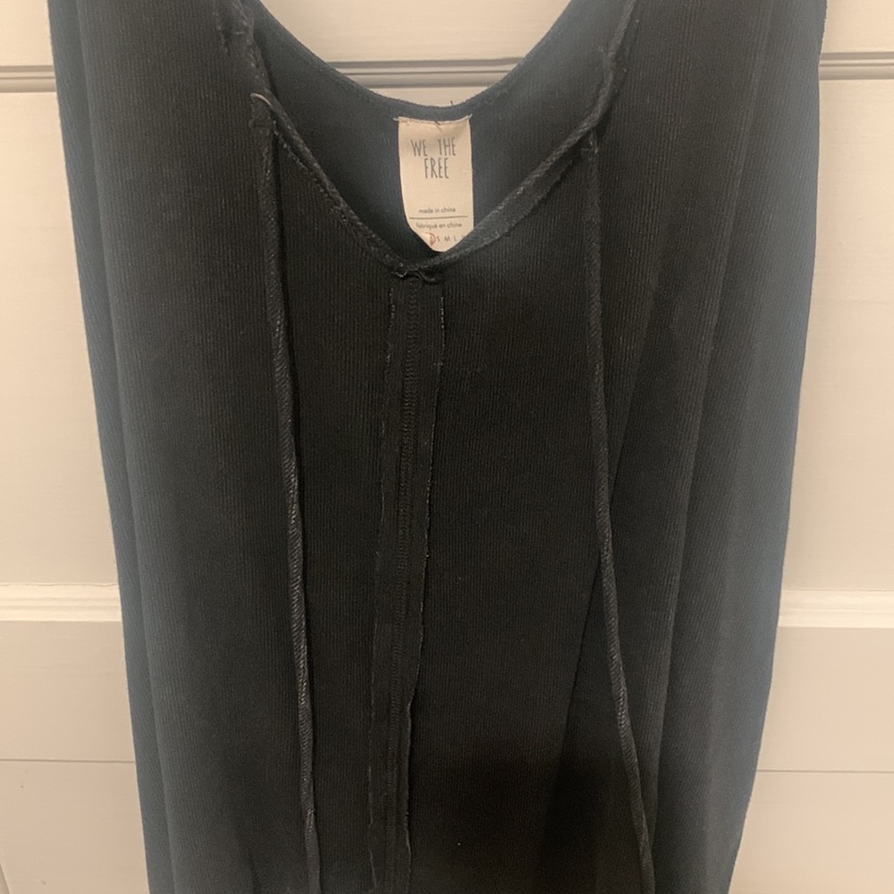 We The Free Messy Girl Grunge faded black ribbed baggy and loose tank